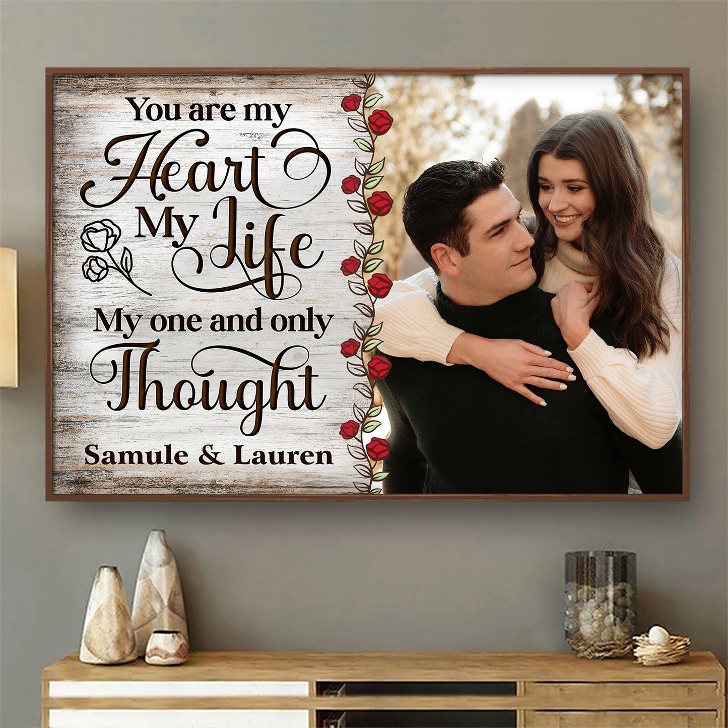 Custom Photo You Are My Heart My Life My One And Only Thought Husband Wife - Gift For Couples - Personalized Poster