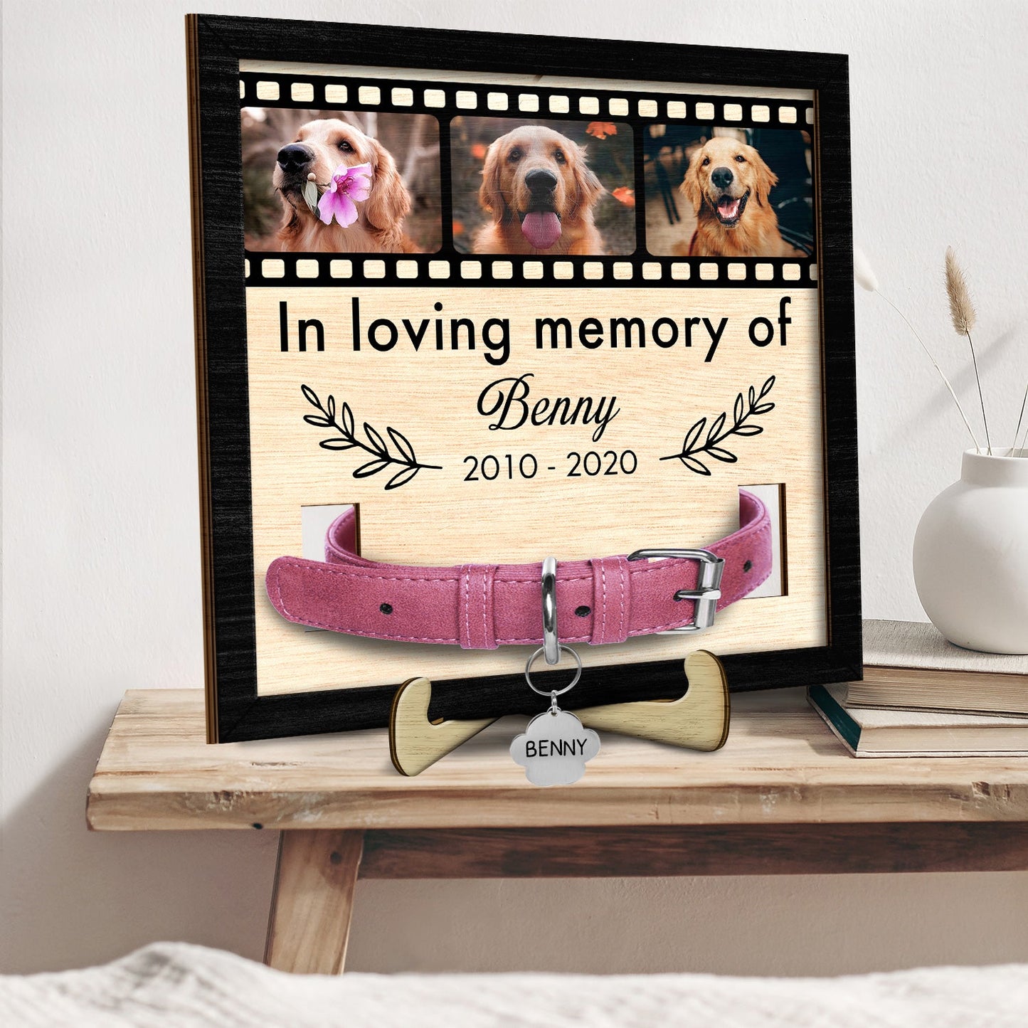 Custom Photo In Loving Memory Of - Memorial Gift For Dog Lover, Cat Mom, Pet Loss - Personalized 2-Layered Wooden Plaque With Stand