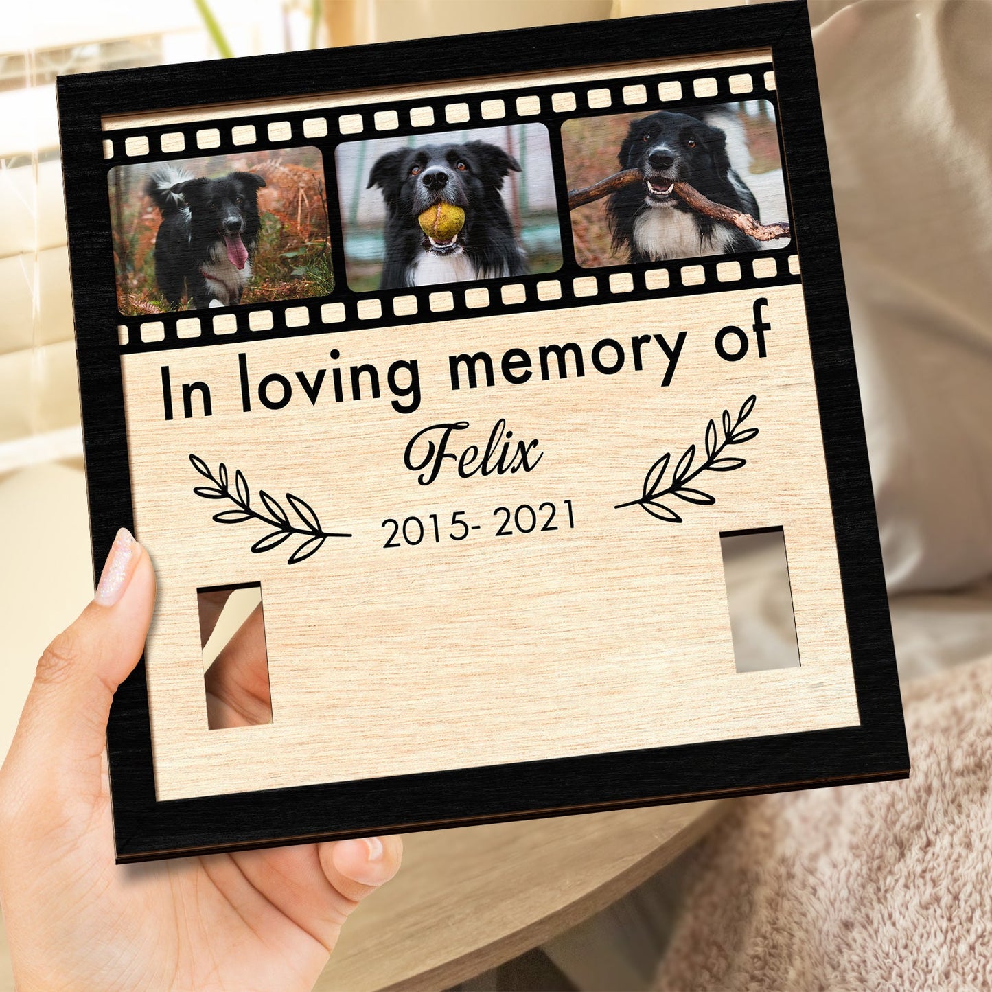 Custom Photo In Loving Memory Of - Memorial Gift For Dog Lover, Cat Mom, Pet Loss - Personalized 2-Layered Wooden Plaque With Stand